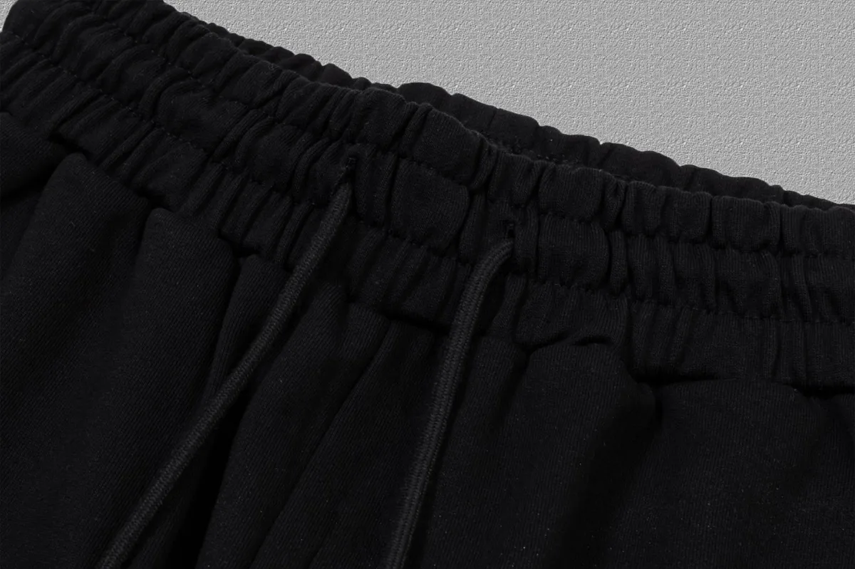P125✨🔥 [Balenciaga] 2026 Autumn and Winter New Arrival Printed Letters Trousers and Sweatpants Premium Pure Cotton Double-Ply 400g Heavy Terry Cloth Fabric Color: Black Size: S M L XL 2XL